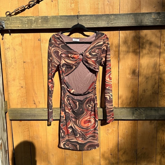 Reeling Colors Sheer Cut‎ Out Dress size large black bead dolls kill marbled - Picture 2 of 11